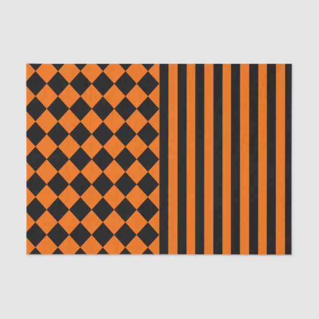 Papel De Seda Teste padrão da mistura do Dia das Bruxas (Frente )