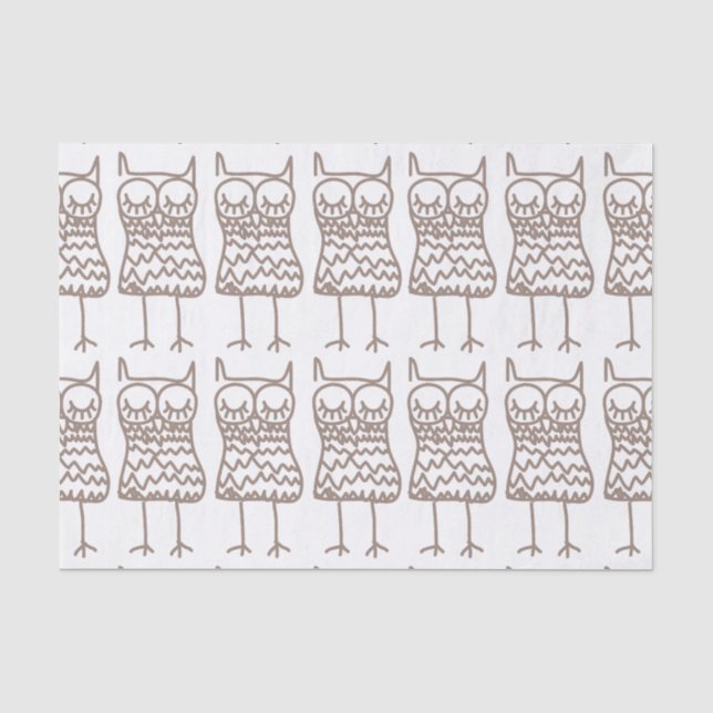 Papel De Seda Teste padrão da repetição da coruja (Frente )