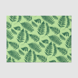 Papel De Seda Teste padrão da samambaia da floresta, esmeralda