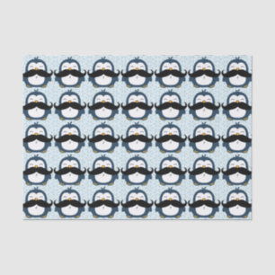 Papel De Seda Teste padrão da tendência do bigode do pinguim