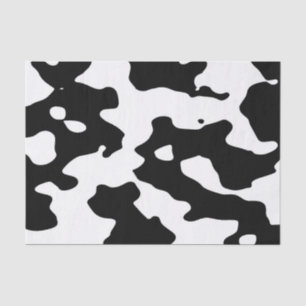 Papel De Seda Teste padrão da vaca preto e branco