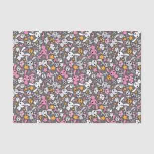 Papel De Seda teste padrão das cinzas do kawaii
