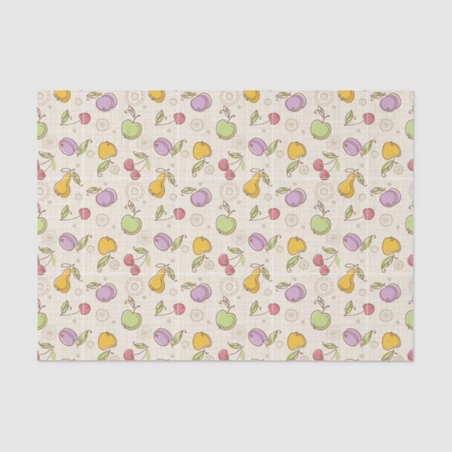 Papel De Seda Teste padrão das frutas (Frente )