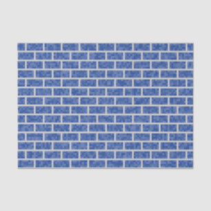 Papel De Seda Teste padrão de 8 bits azul dos tijolos do estilo