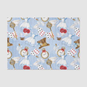 Papel De Seda Teste padrão de Alice do país das maravilhas