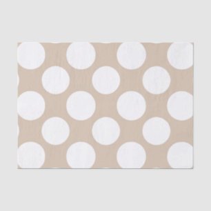 Papel De Seda Teste padrão de bolinhas branco bege moderno