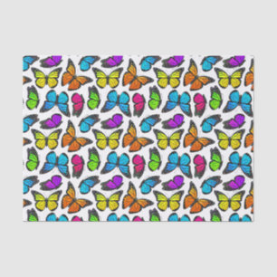 Papel De Seda Teste padrão de borboleta do monarca do arco-íri