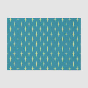 Papel De Seda Teste padrão de estrela retro da idade atômica