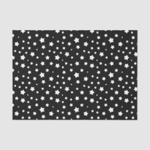 Papel De Seda Teste padrão de estrelas preto e branco
