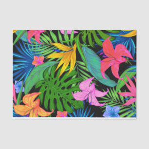 Papel De Seda Teste padrão de flor tropical havaiano