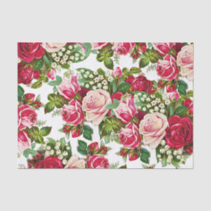 Papel De Seda Teste padrão de flores cor-de-rosa vermelho dos