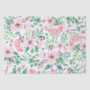 Papel De Seda Teste padrão de flores do rosa Pastel