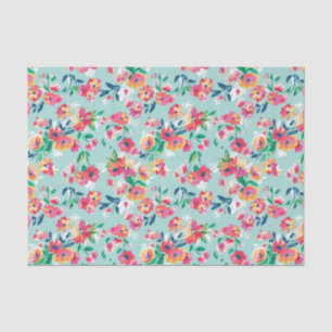 Papel De Seda Teste padrão de flores pintado