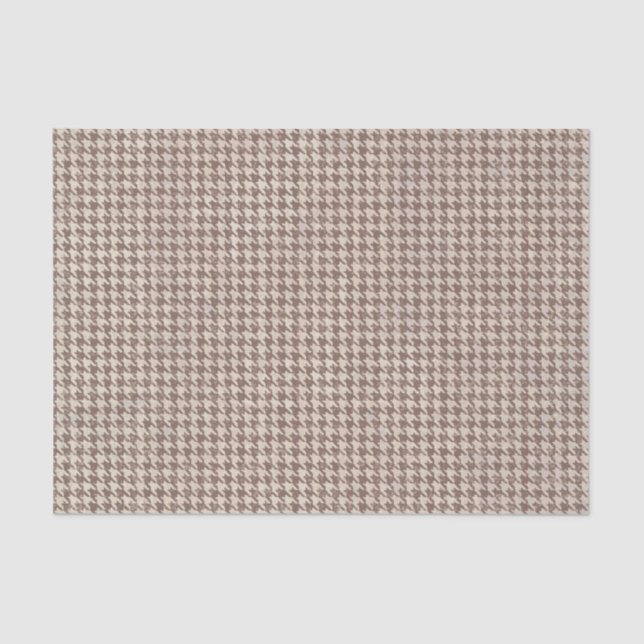 Papel De Seda Teste padrão de Houndstooth Brown (Frente )