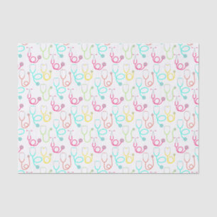 Papel De Seda Teste padrão de néon do estetoscópio