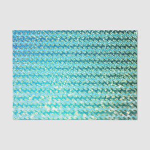 Papel De Seda Teste padrão de ondas azul da sereia do oceano da