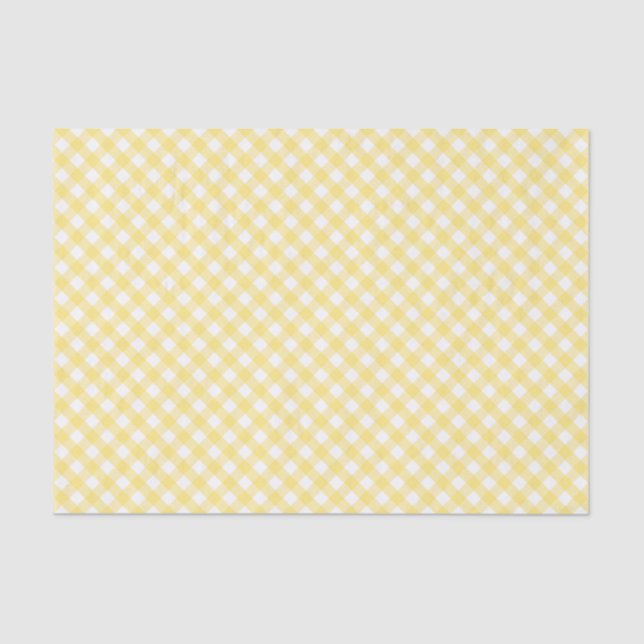 Papel De Seda Teste padrão diagonal amarelo do guingão (Frente )