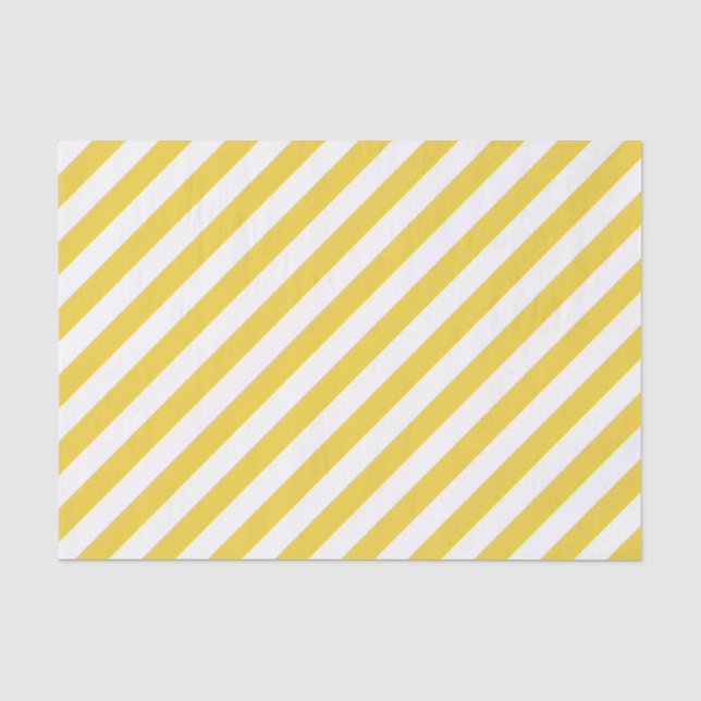 Papel De Seda Teste padrão diagonal amarelo e branco das listras (Frente )