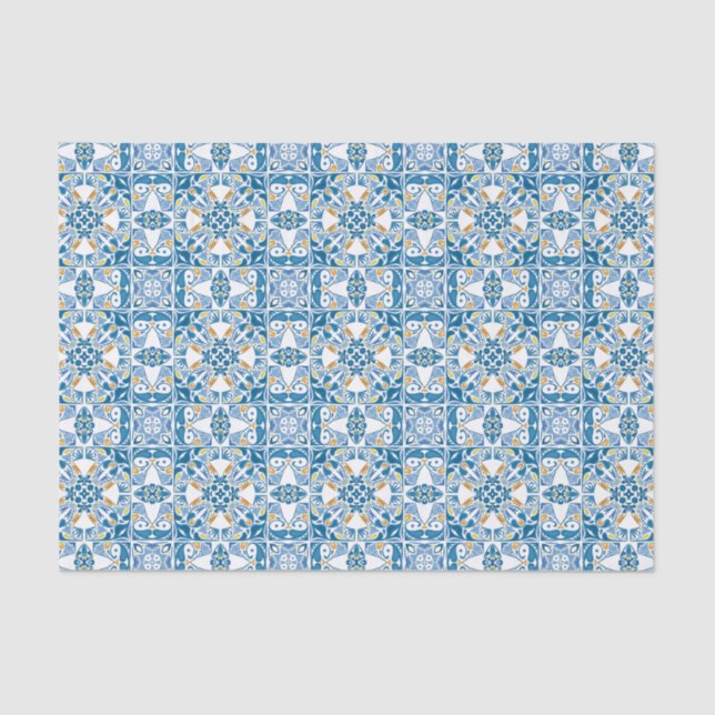 Papel De Seda Teste padrão do azulejo do português (Frente )