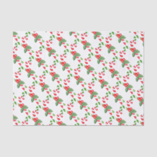 Papel De Seda Teste padrão do bastão de doces da aguarela -