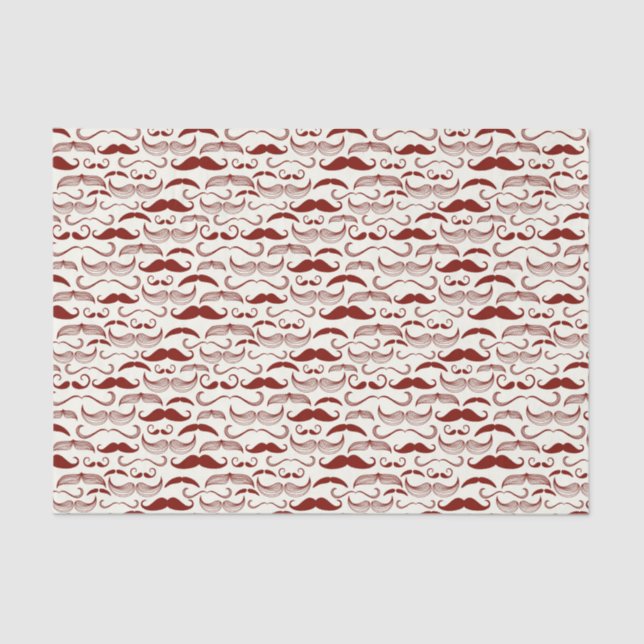 Papel De Seda Teste padrão do bigode, estilo retro 3 (Frente )