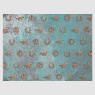 Papel De Seda Teste padrão do cavalo (azul)