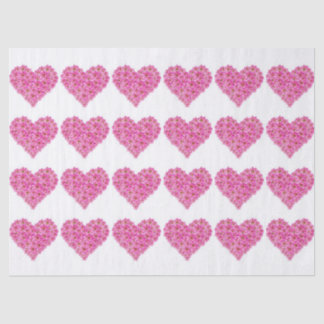 Papel De Seda Teste padrão do coração da flor