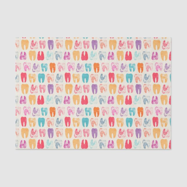 Papel De Seda Teste padrão do dente do Grunge (Frente )