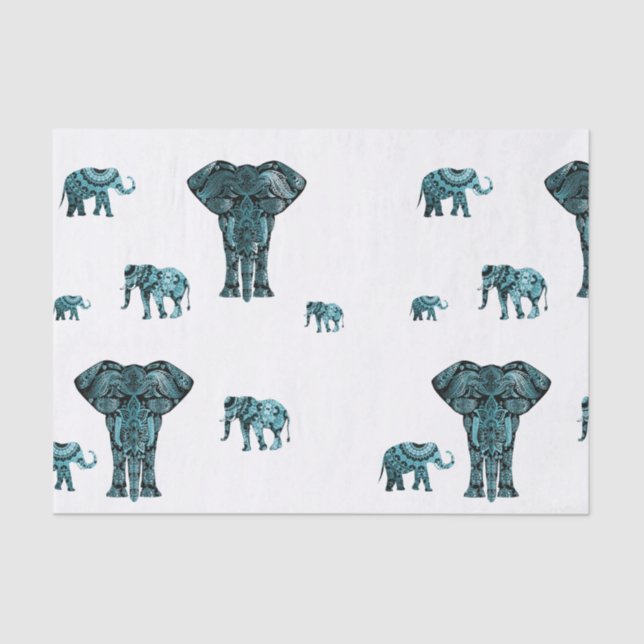 Papel De Seda Teste padrão do elefante (Frente )