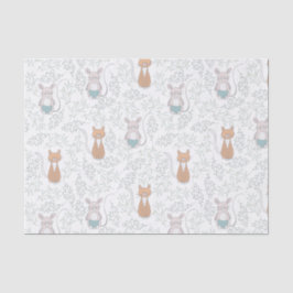 Papel De Seda Teste padrão do gato & do rato