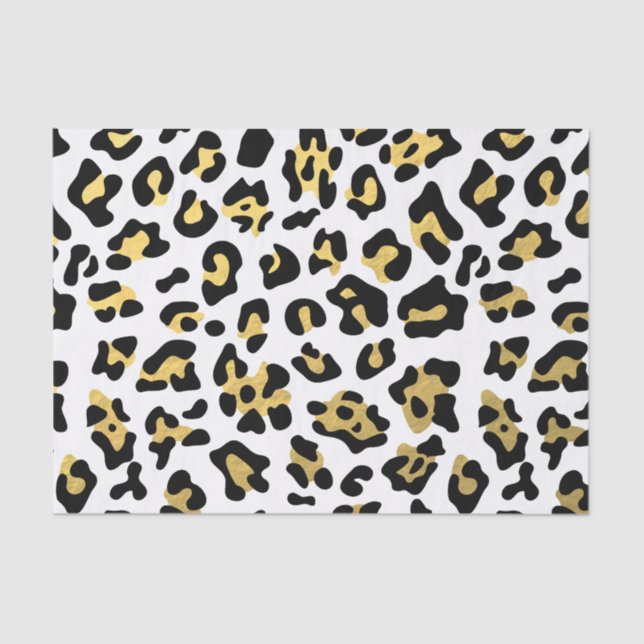 Papel De Seda Teste padrão do impressão do leopardo do preto da (Frente )