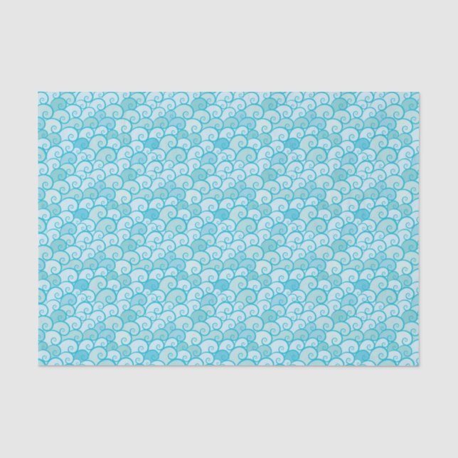 Papel De Seda Teste padrão do mar (Frente )