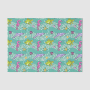 Papel De Seda Teste padrão do mar do verão