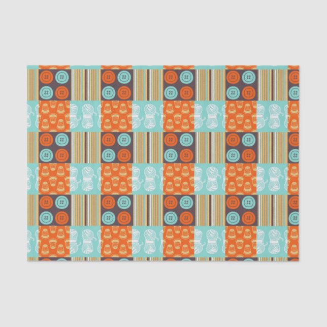 Papel De Seda Teste padrão do pop art - sewing (Frente )