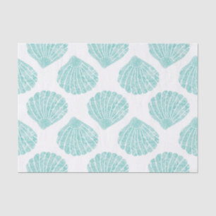 Papel De Seda Teste padrão do Seashell de Seafoam