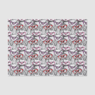 Papel De Seda Teste padrão dos Eyeglasses da coruja