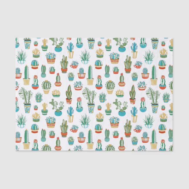 Papel De Seda Teste padrão dos Succulents (Frente )