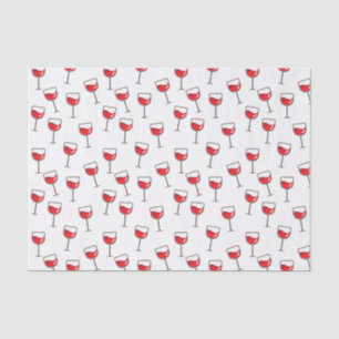 Papel De Seda Teste padrão dos vidros de vinho tinto no branco