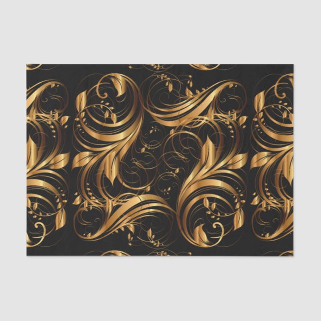 Papel De Seda Teste padrão Dourado 1R (Frente )