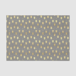 Papel De Seda Teste padrão Dourado das setas das cinzas e do