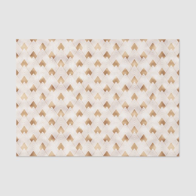 Papel De Seda Teste padrão Dourado do art deco (Frente )