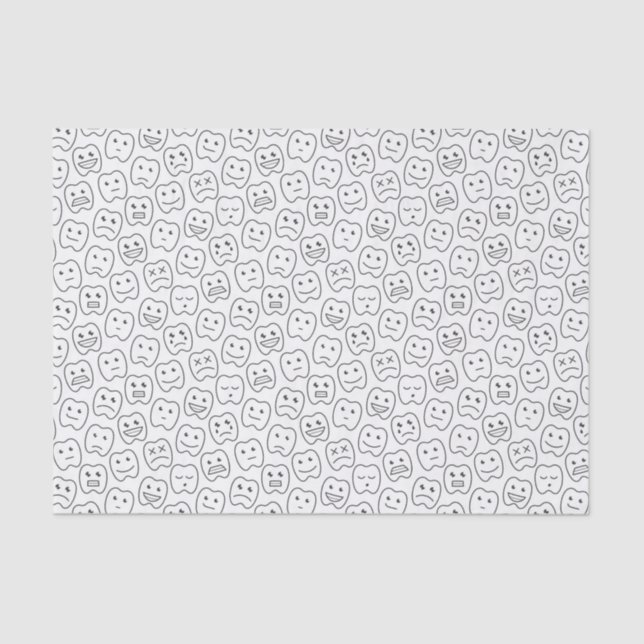 Papel De Seda Teste padrão feliz dos dentes (Frente )