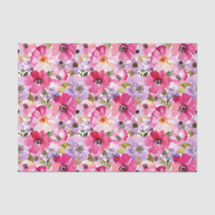 Papel De Seda Teste padrão floral da aguarela do verão