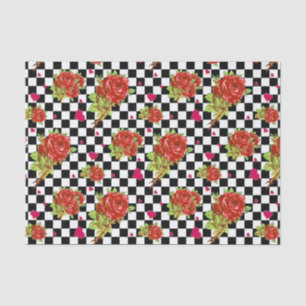 Papel De Seda Teste padrão floral das rosas vermelhas em