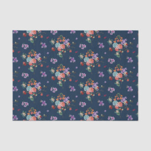 Papel De Seda Teste padrão floral do buquê cor-de-rosa