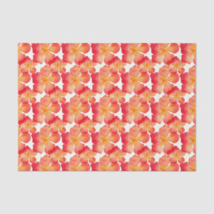 Papel De Seda Teste padrão floral do Oleander alaranjado