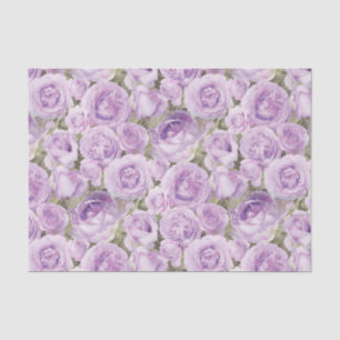 Papel De Seda Teste padrão floral do roxo da lavanda dos rosas