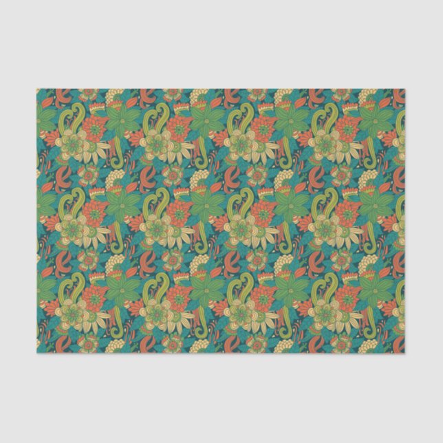Papel De Seda Teste padrão floral do verão (Frente )