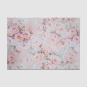 Papel De Seda Teste padrão floral do vintage cor-de-rosa boémio