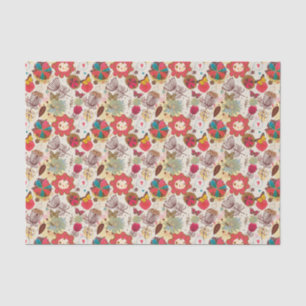 Papel De Seda Teste padrão floral no estilo retro 4